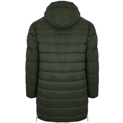 Green - Back - Plein Sport Mens Circle Logo Branded Long Padded Jacket