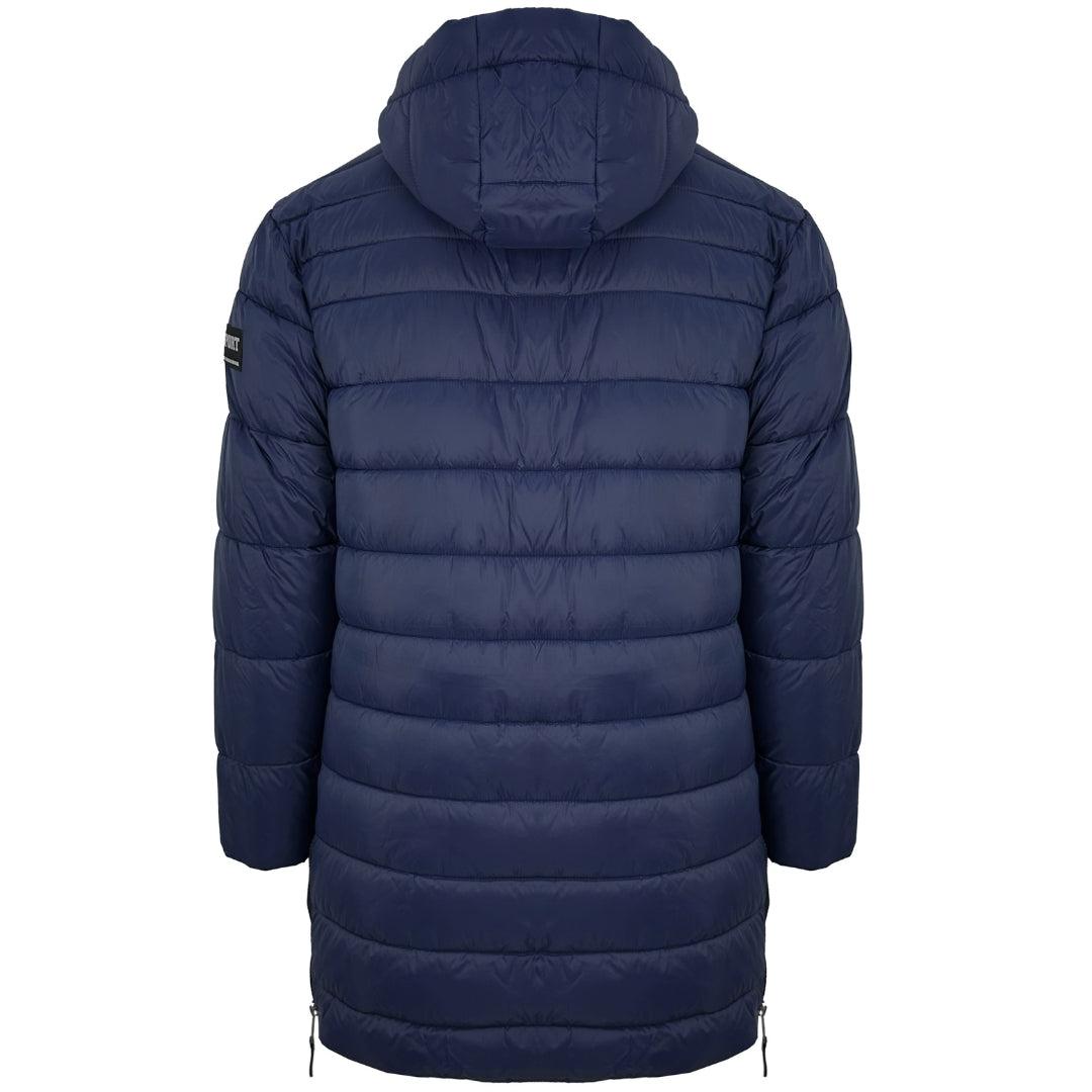 Navy Blue - Back - Plein Sport Mens Circle Logo Branded Long Padded Jacket