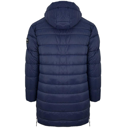 Navy Blue - Back - Plein Sport Mens Circle Logo Branded Long Padded Jacket