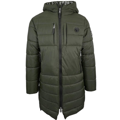 Green - Front - Plein Sport Mens Circle Logo Branded Long Padded Jacket