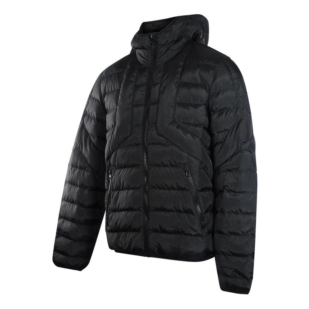 Black - Side - Diesel Mens Plain Padded Jacket