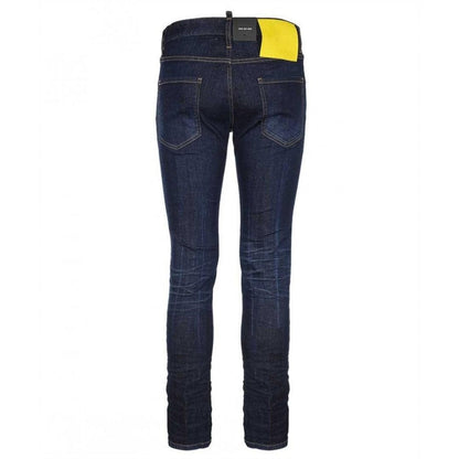 Dark Blue - Back - DSquared2 Mens Denim Slim Jeans