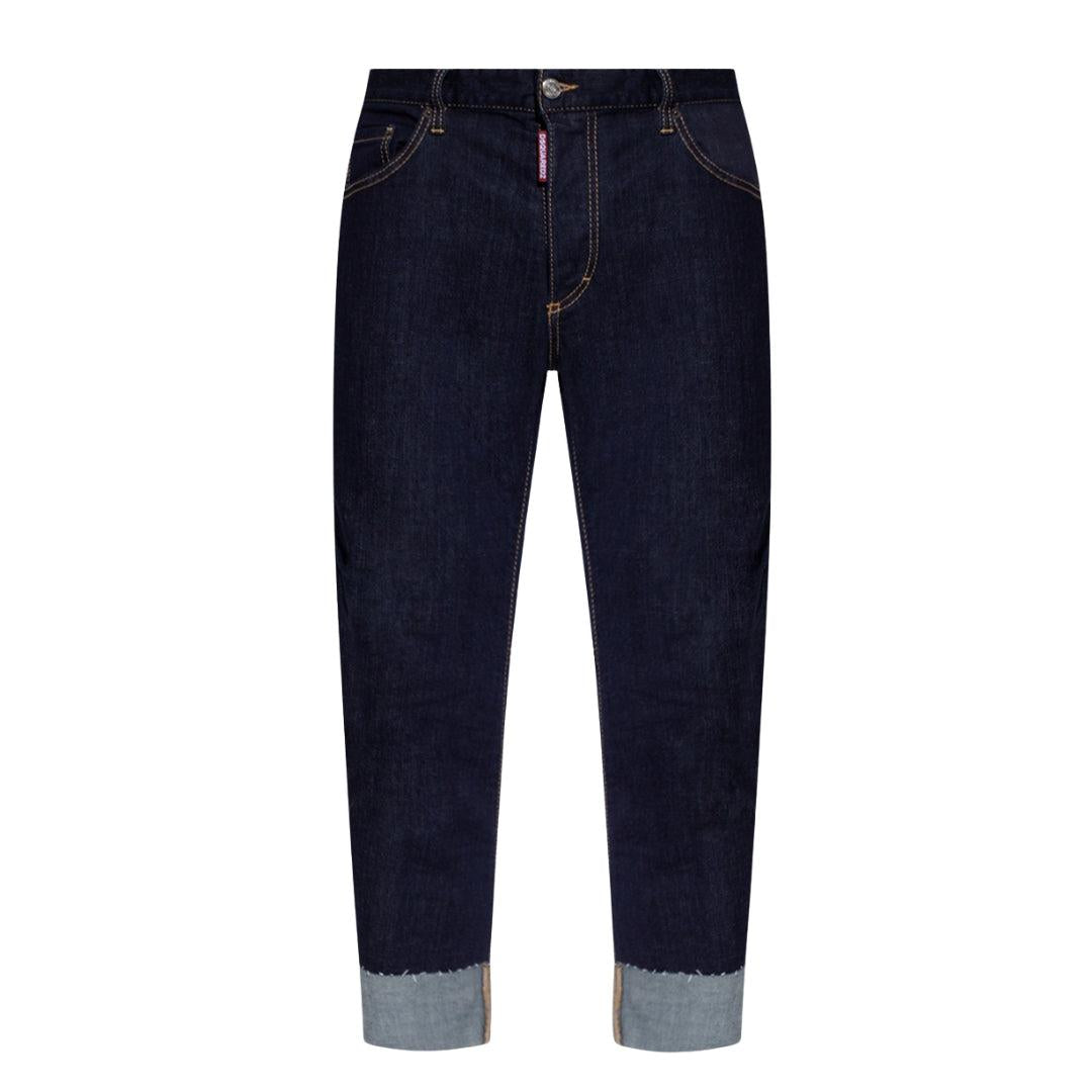Dark Blue - Front - DSquared2 Mens Denim Jeans