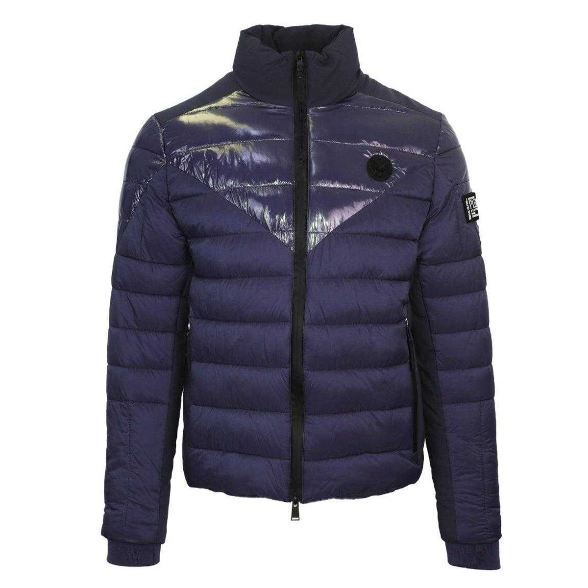 Navy Blue - Front - Plein Sport Mens Plain Quilted Padded Jacket