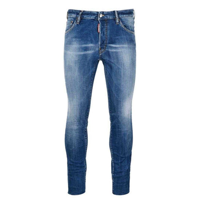 Blue - Front - DSquared2 Mens Cool Guy Cropped Jeans