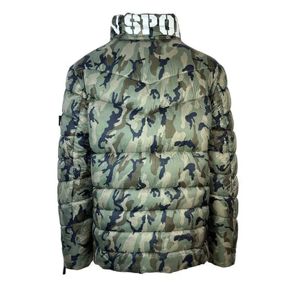 Green - Back - Plein Sport Mens Camo Logo Padded Jacket