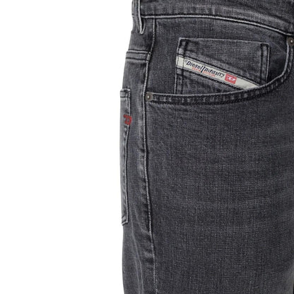 Grey - Side - Diesel Mens D-Fining Tapered Jeans