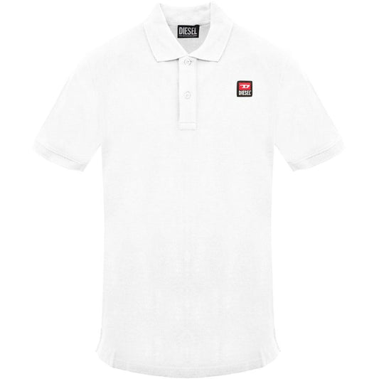 Off White - Front - Diesel Mens Small Logo Polo Shirt
