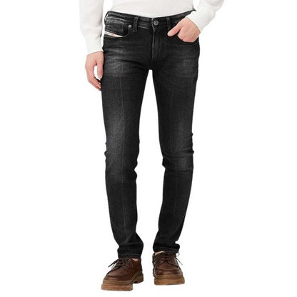 Black - Side - Diesel Mens 1979 Sleenker Faded Skinny Jeans