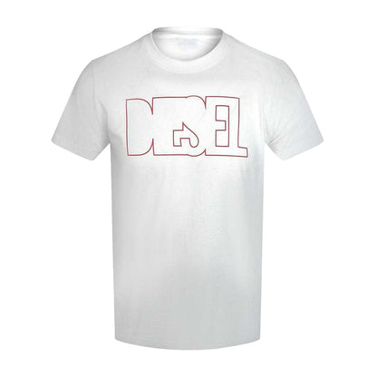 Bright White - Front - Diesel Unisex Adult Logo Outline T-Shirt