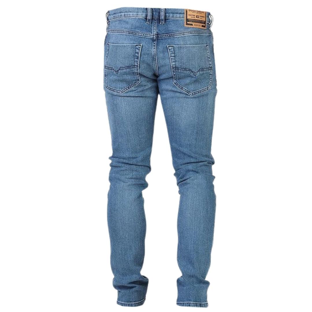 Light Blue - Close up - Diesel Mens Tepphar-X Skinny Jeans