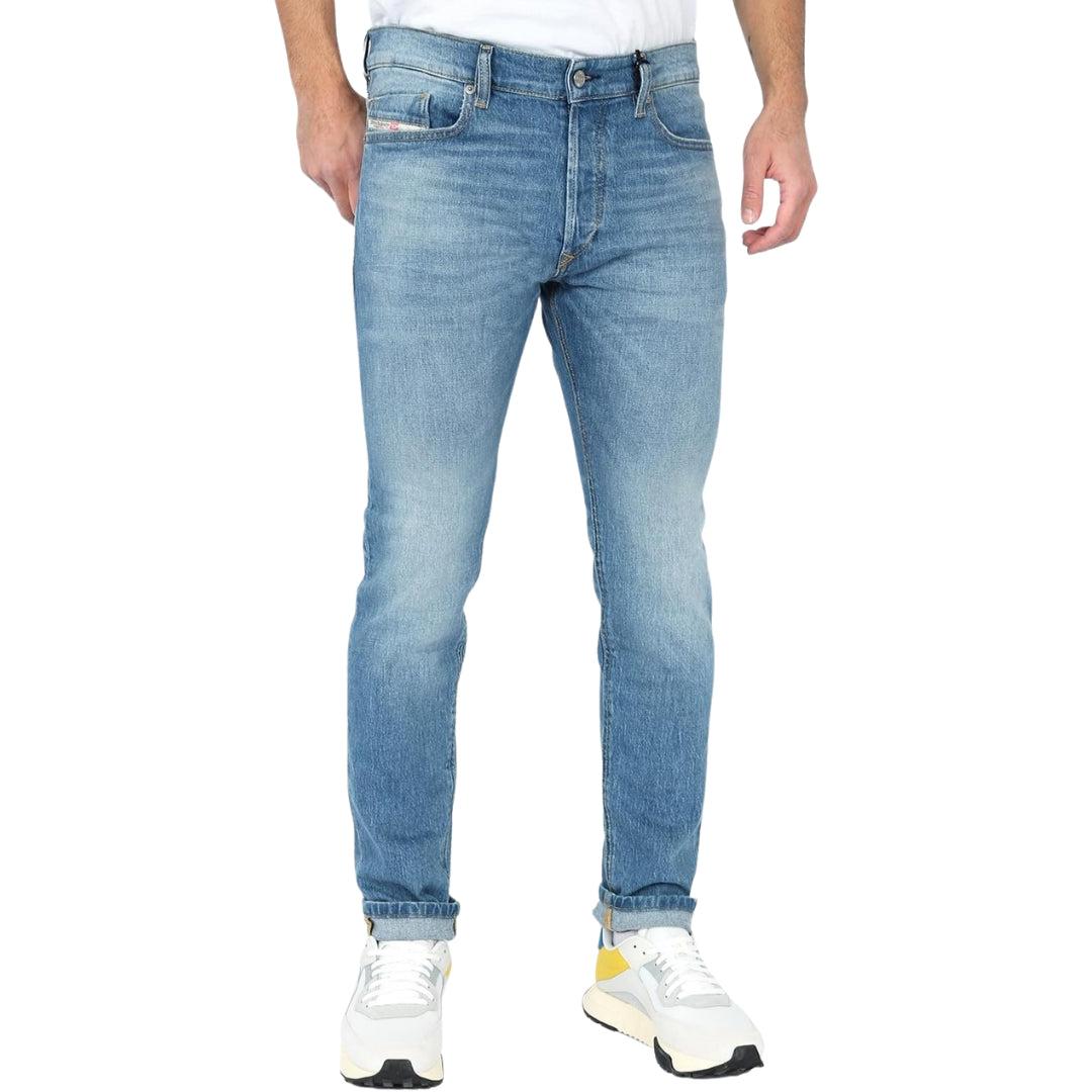 Light Blue - Front - Diesel Mens Tepphar-X Skinny Jeans