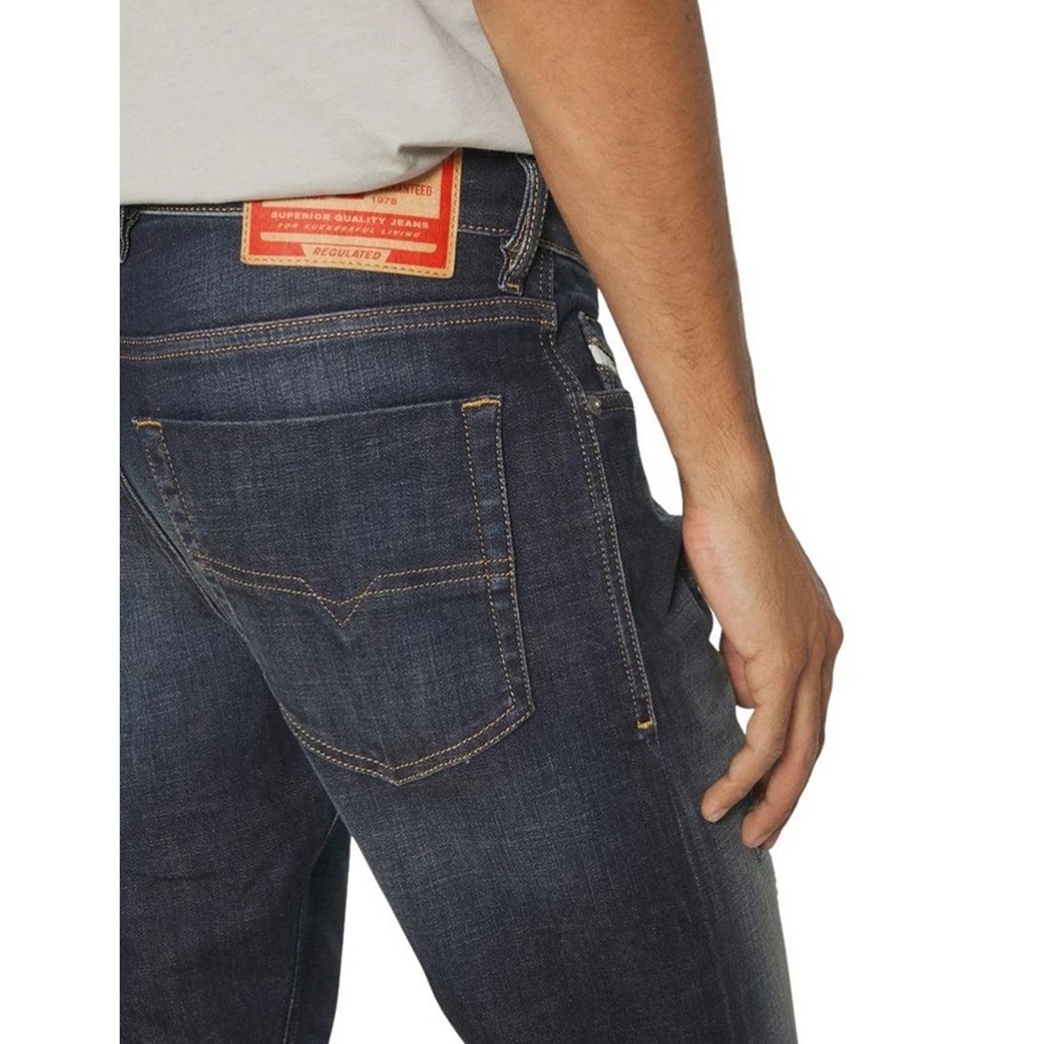 Dark Blue - Back - Diesel Mens Tepphar-X Jeans