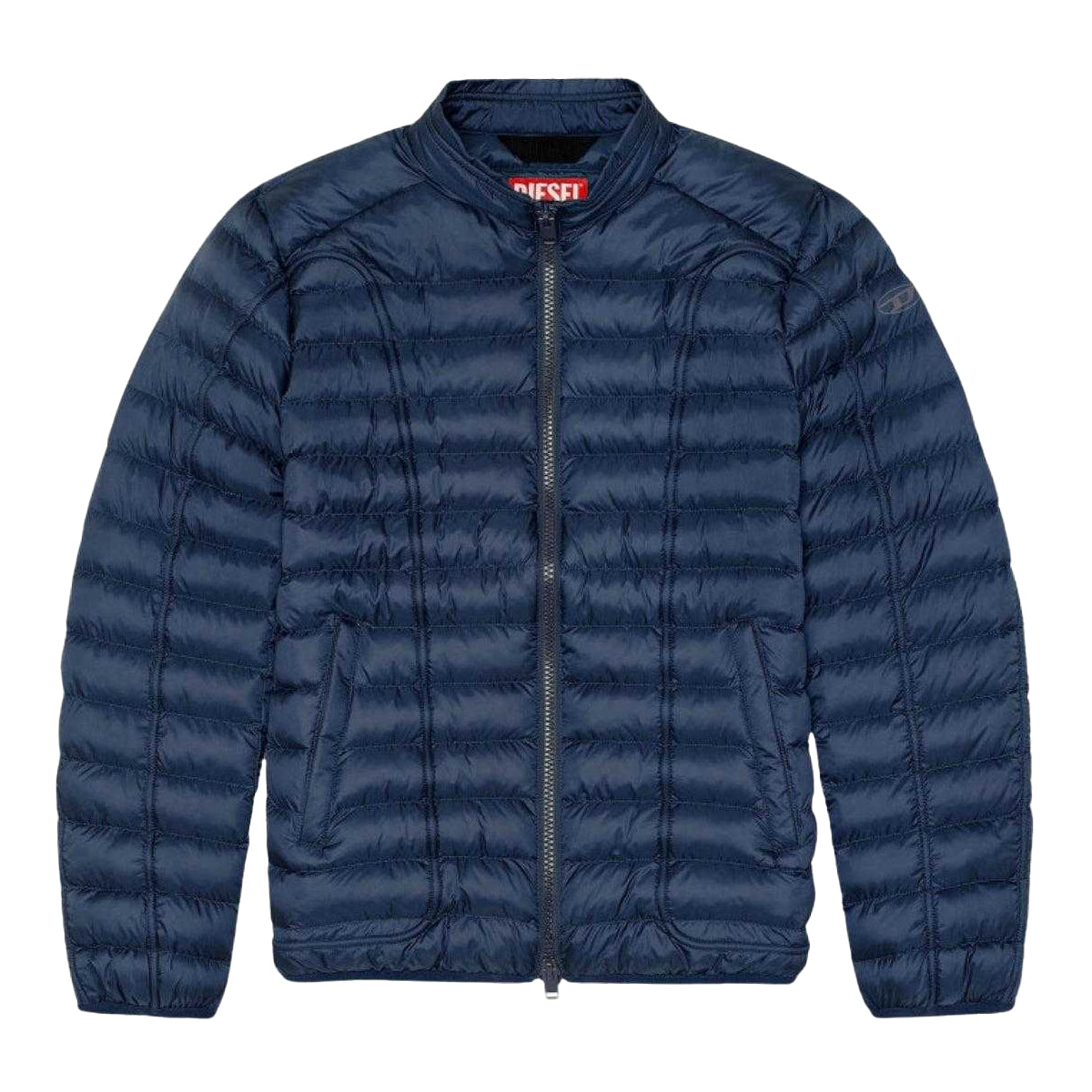 Navy Blue - Front - Diesel Mens Plain Padded Jacket