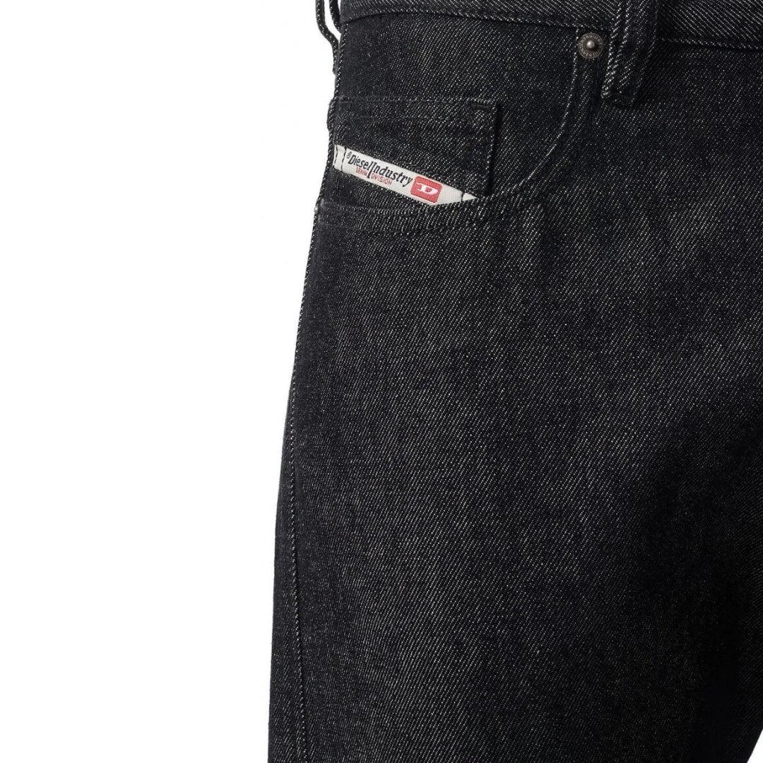 Black - Side - Diesel Mens D-Viker Cotton Jeans