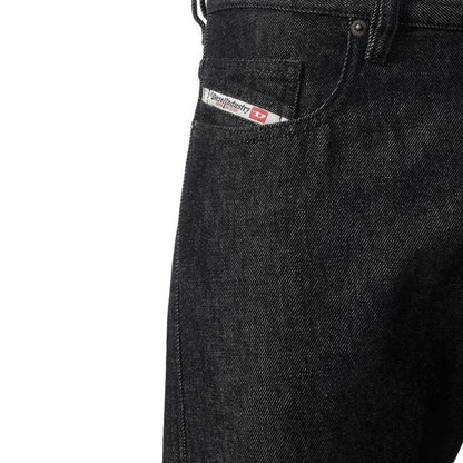 Black - Side - Diesel Mens D-Viker Cotton Jeans