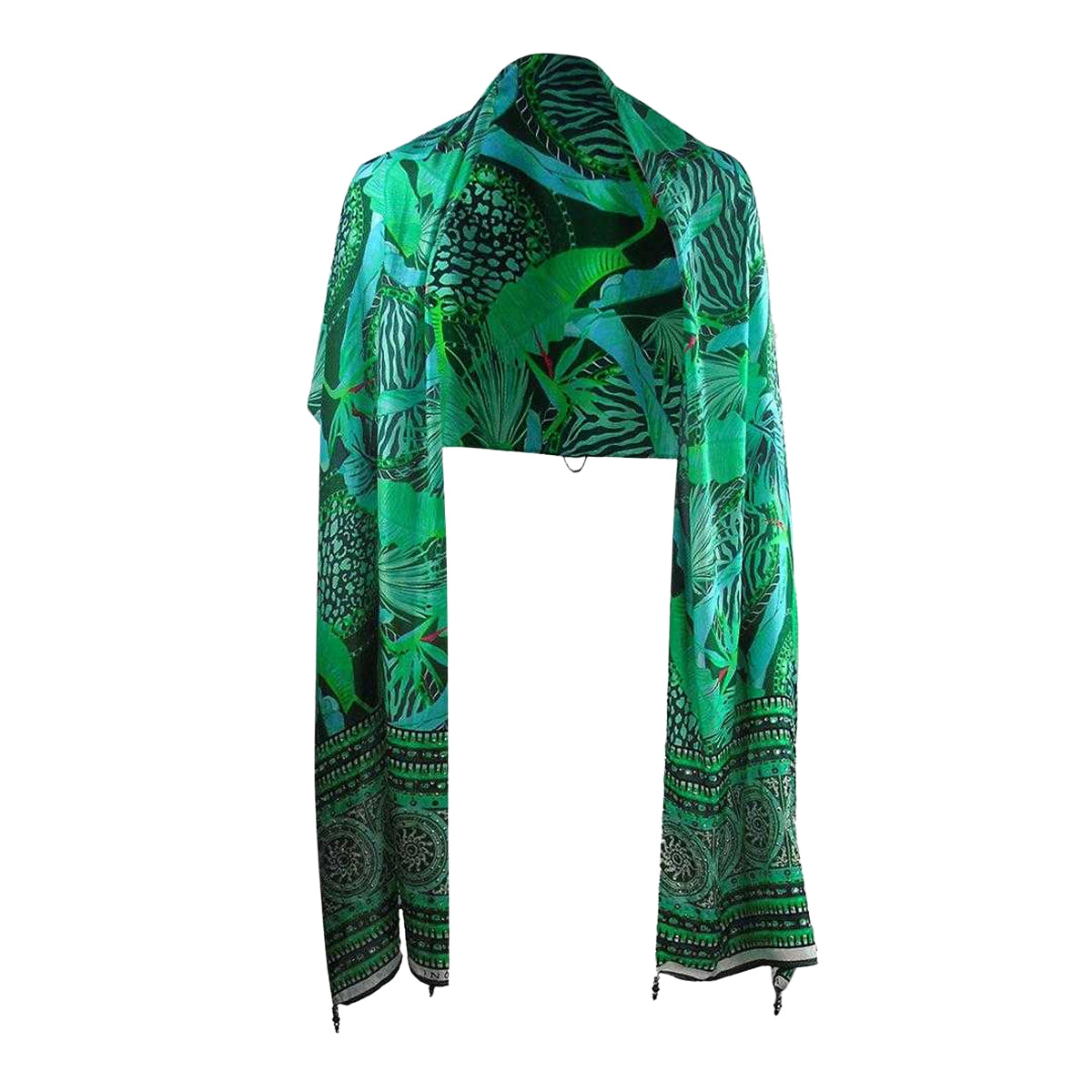 Green - Front - Inoa Womens-Ladies Fashion Congo Rainforest Scarf