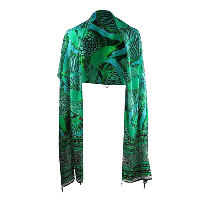 Green - Front - Inoa Womens-Ladies Fashion Congo Rainforest Scarf