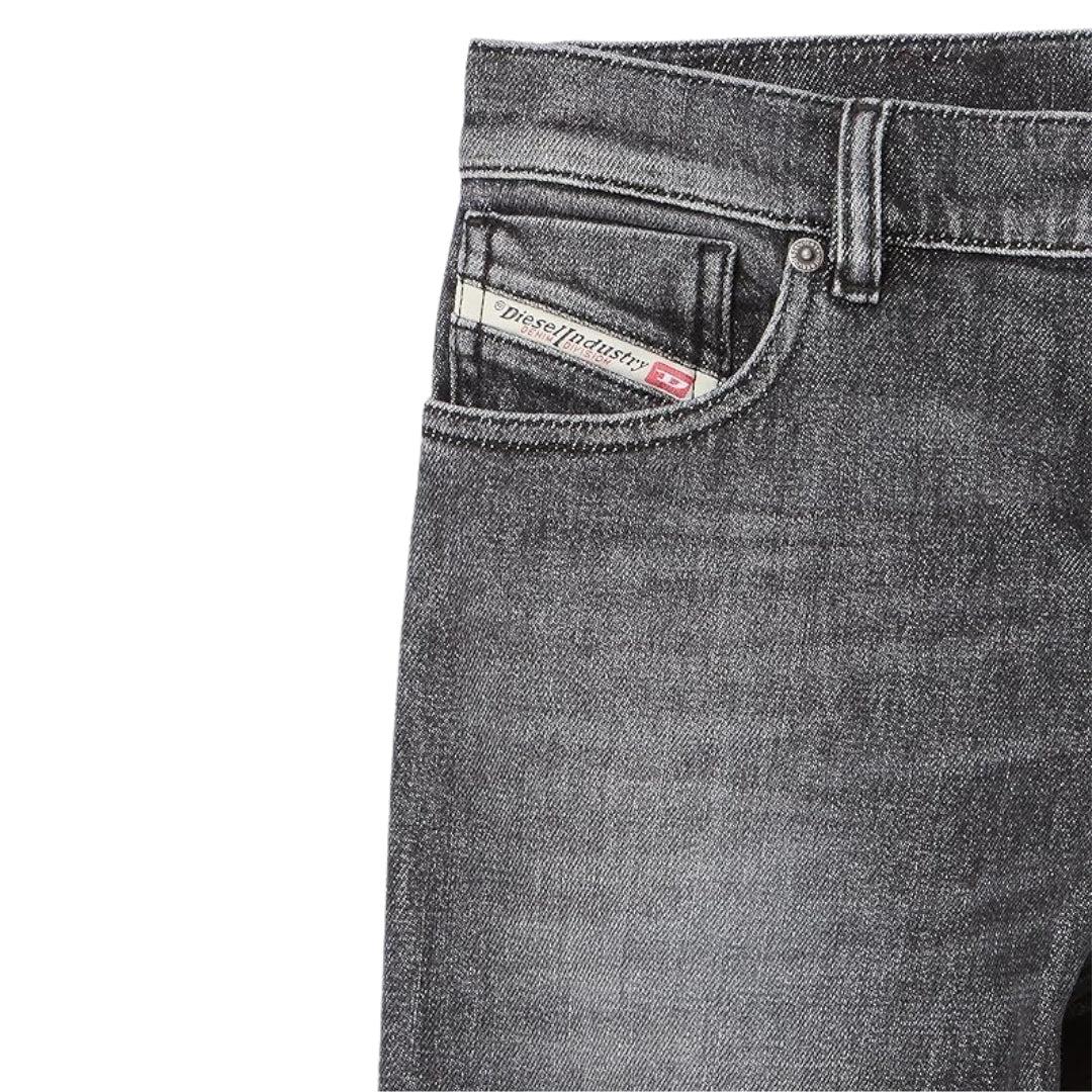 Grey - Side - Diesel Mens D-Sark Straight Leg Jeans