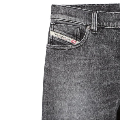 Grey - Side - Diesel Mens D-Sark Straight Leg Jeans