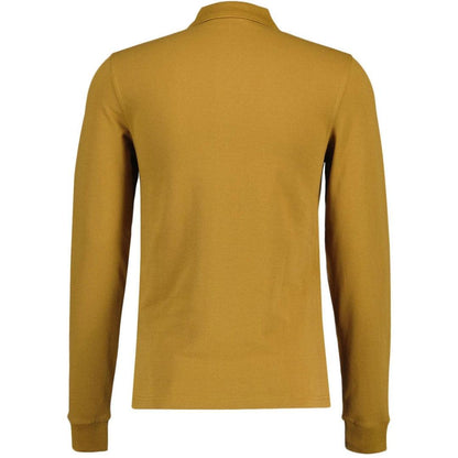 Dark Caramel - Back - Fred Perry Mens Plain Long-Sleeved Polo Shirt