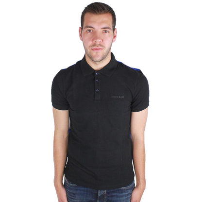 Black-Blue - Front - Armani Jeans Mens Plain Polo Shirt