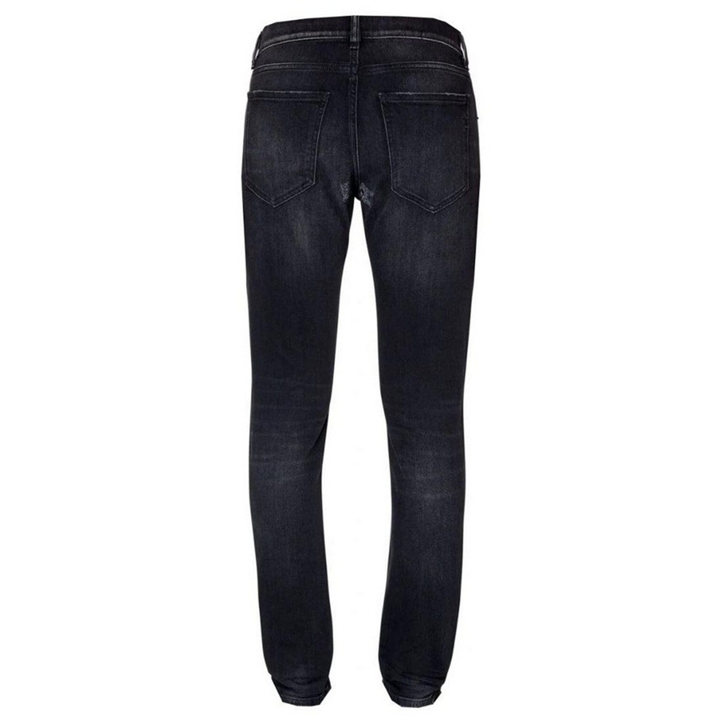 Black - Back - Diesel Mens D-Strukt Torn Reinforced Jeans