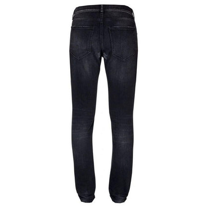 Black - Back - Diesel Mens D-Strukt Torn Reinforced Jeans