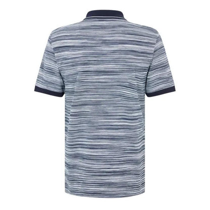 Blue - Back - Missoni Mens Patterned Short-Sleeved Polo Shirt