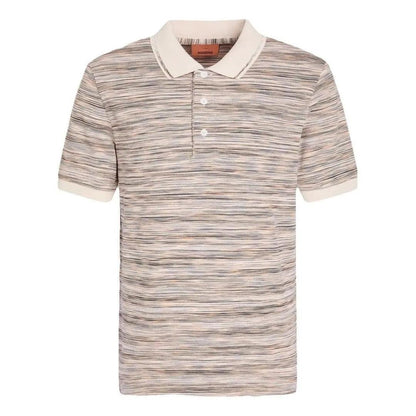 White - Front - Missoni Mens Patterned Short-Sleeved Polo Shirt