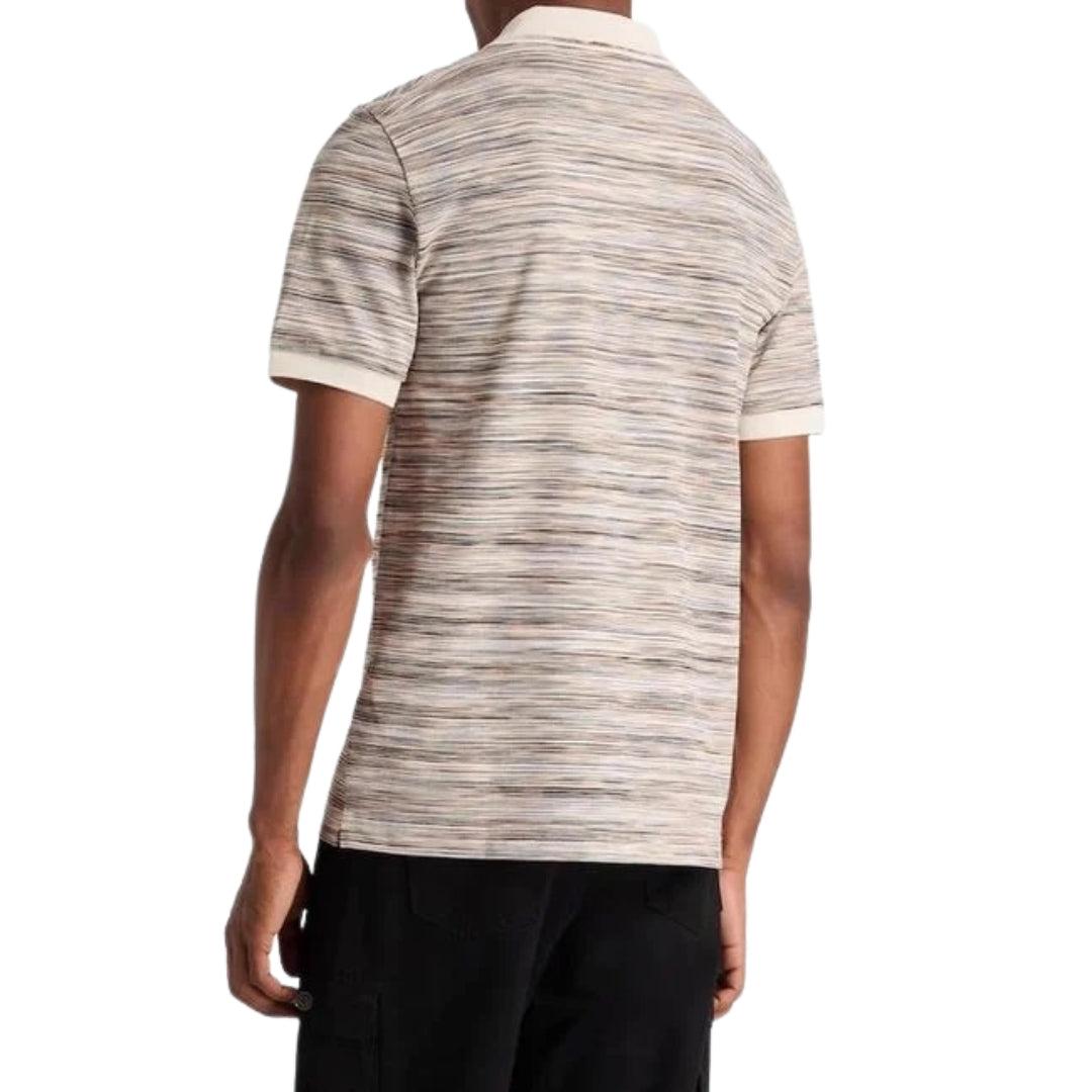 White - Back - Missoni Mens Patterned Short-Sleeved Polo Shirt