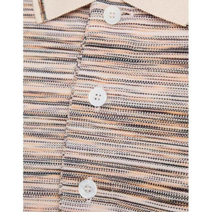 White - Side - Missoni Mens Patterned Short-Sleeved Polo Shirt
