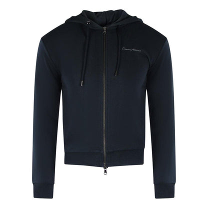Navy Blue - Front - Emporio Armani Mens Full Zip Hoodie