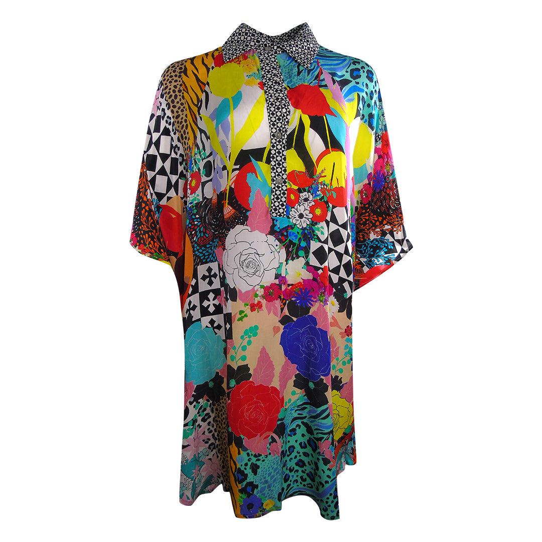 Multicoloured - Front - Inoa Womens-Ladies Monrovian Shirt Dress