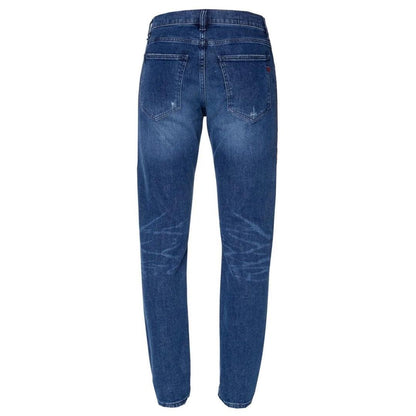 Blue - Back - Diesel Mens D-Strukt Denim Distressed Reinforced Jeans