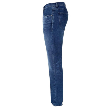Blue - Side - Diesel Mens D-Strukt Denim Distressed Reinforced Jeans