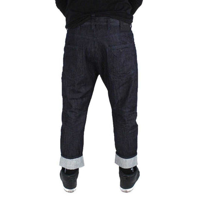 Dark Blue - Back - Armani Mens Denim Loose Jeans