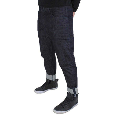 Dark Blue - Side - Armani Mens Denim Loose Jeans
