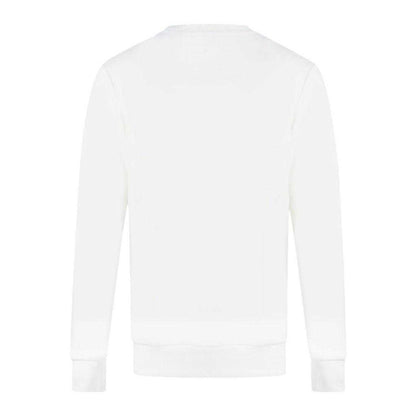 White - Back - Diesel Mens Double Destroyed Logo Sweatshirt
