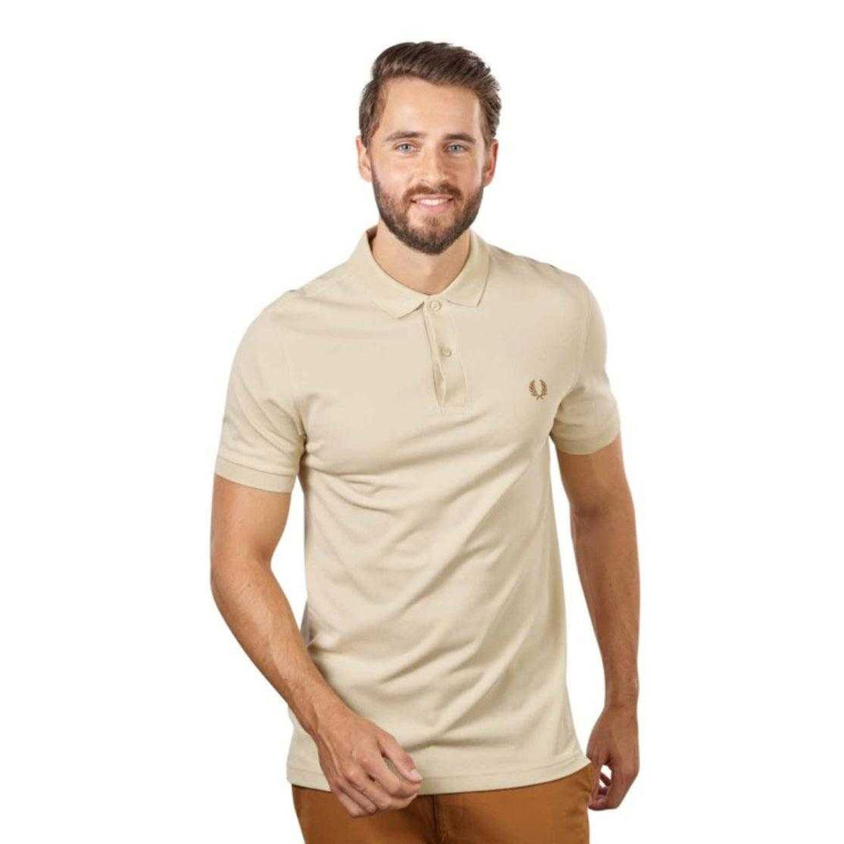 Oatmeal - Side - Fred Perry Mens Polo Shirt