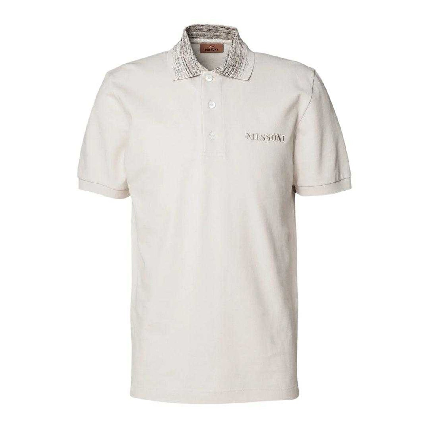 White - Front - Missoni Mens Short-Sleeved Polo Shirt