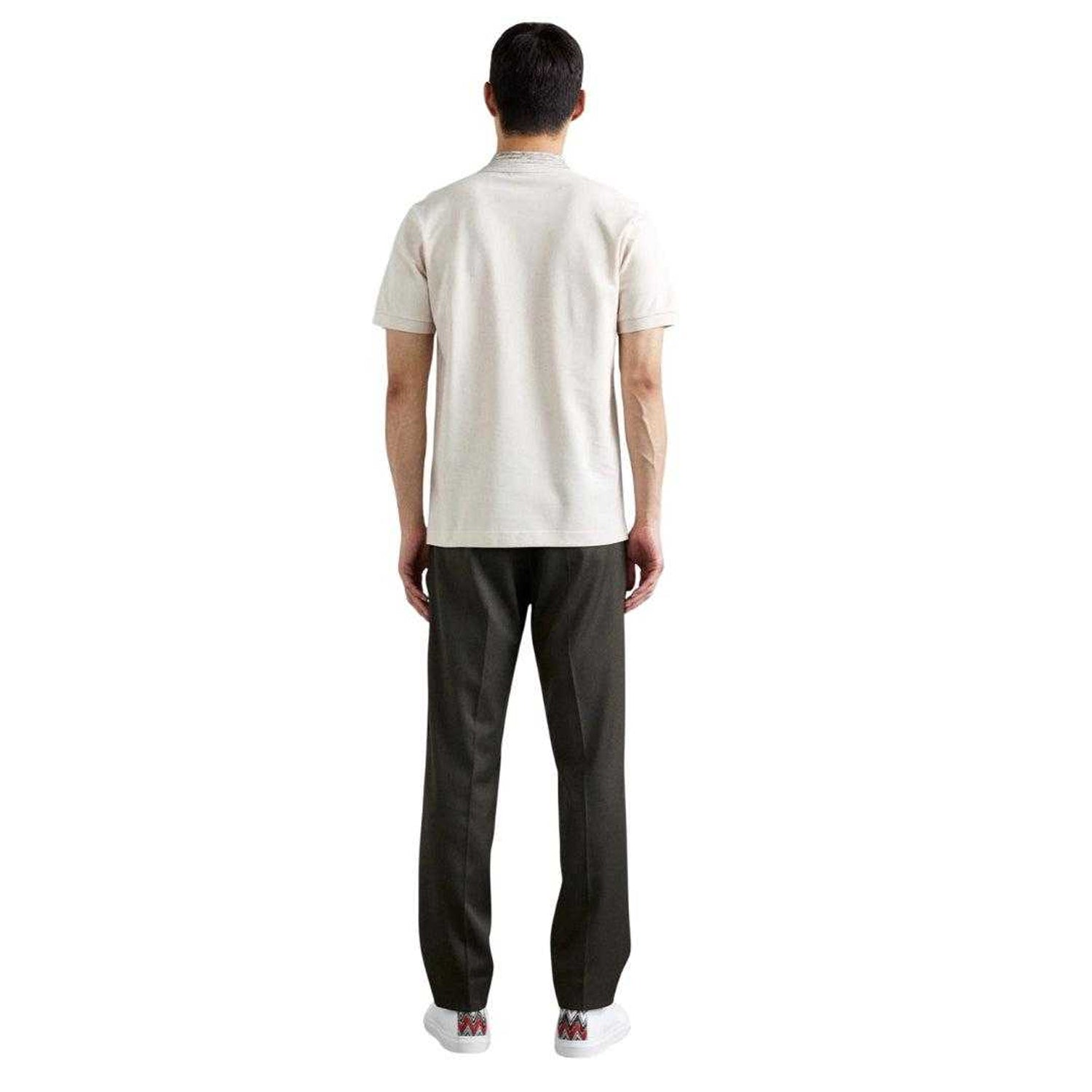 White - Back - Missoni Mens Short-Sleeved Polo Shirt