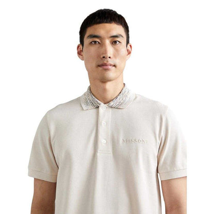 White - Side - Missoni Mens Short-Sleeved Polo Shirt