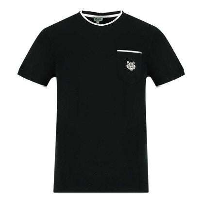 Black - Front - Kenzo Unisex Adult Logo Branded Pocket T-Shirt