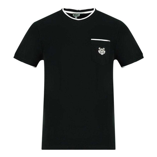 Black - Front - Kenzo Unisex Adult Logo Branded Pocket T-Shirt