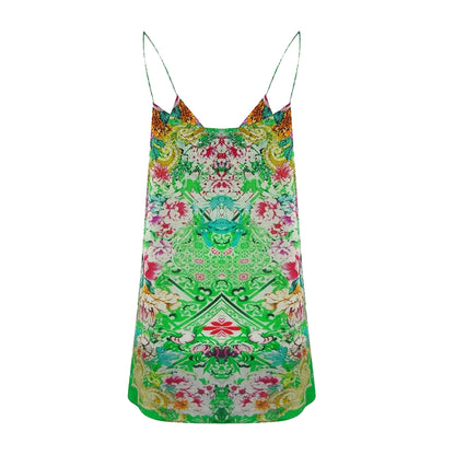 Green - Back - Inoa Womens-Ladies Versailles Gardenia Camisole