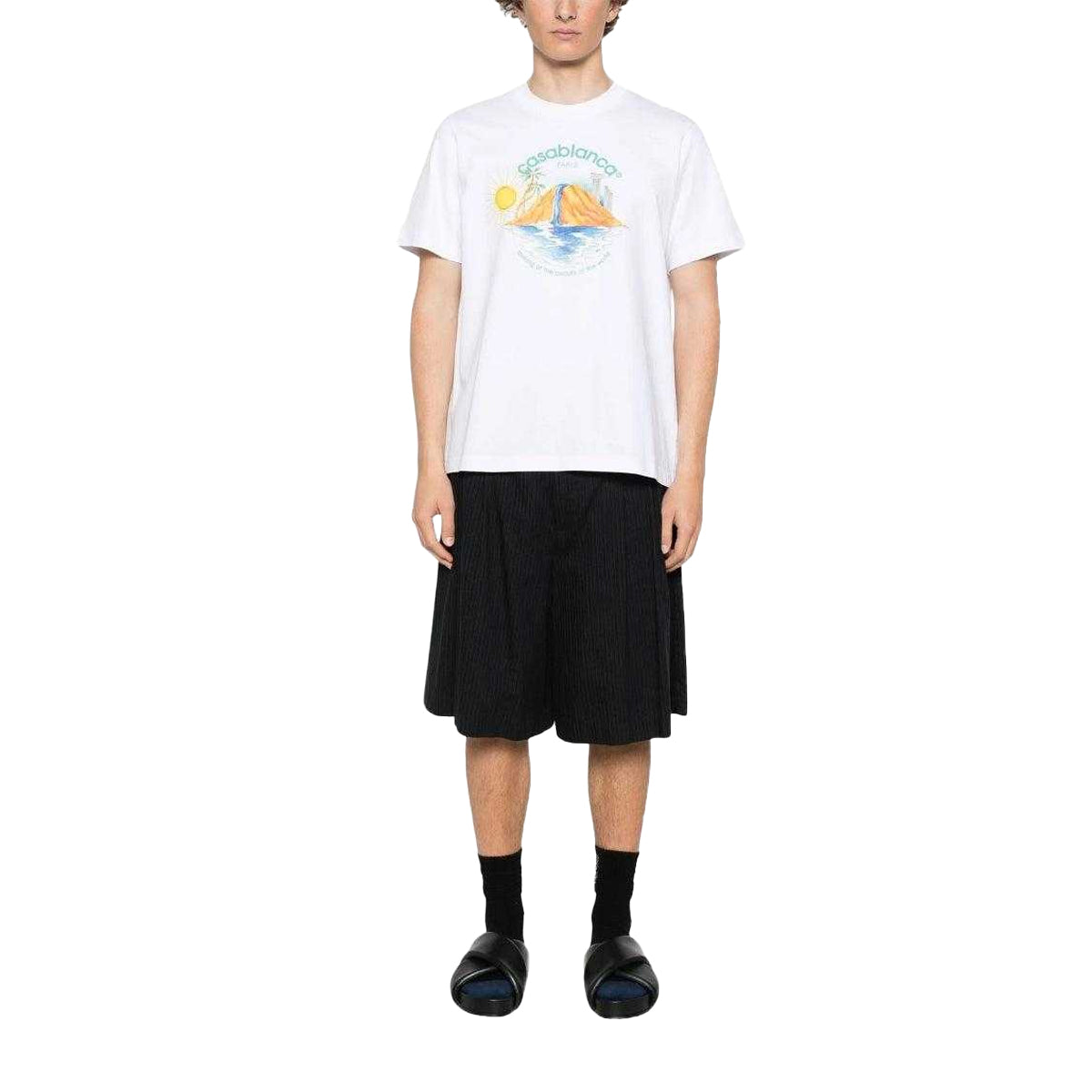 White - Side - Casablanca Mens Oasis Printed T-Shirt
