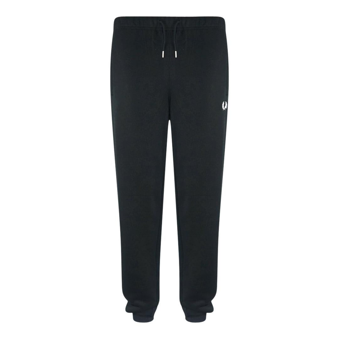 Black - Front - Fred Perry Unisex Adult Loop Back Sweatpants