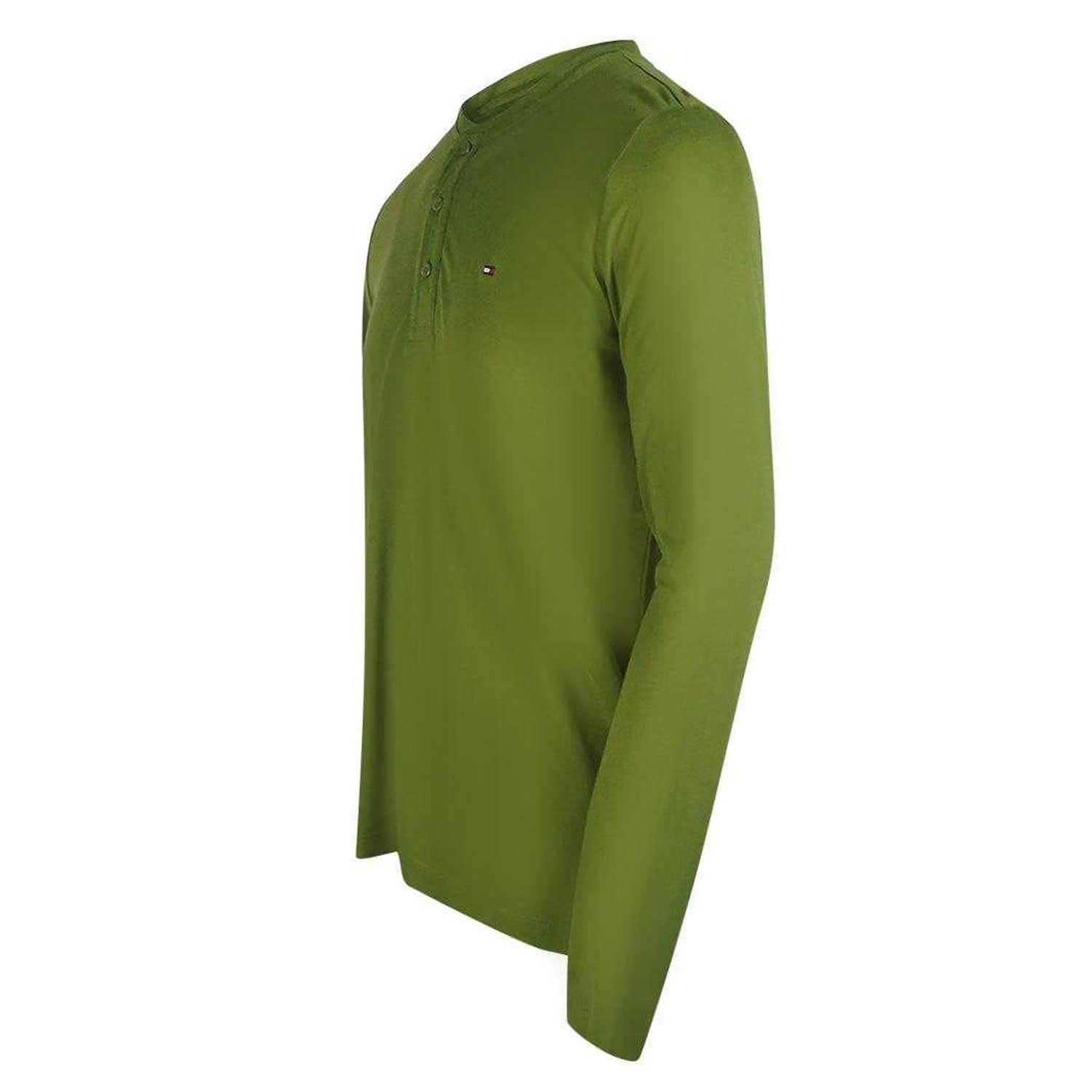 Green - Side - Tommy Hilfiger Mens Long-Sleeved T-Shirt