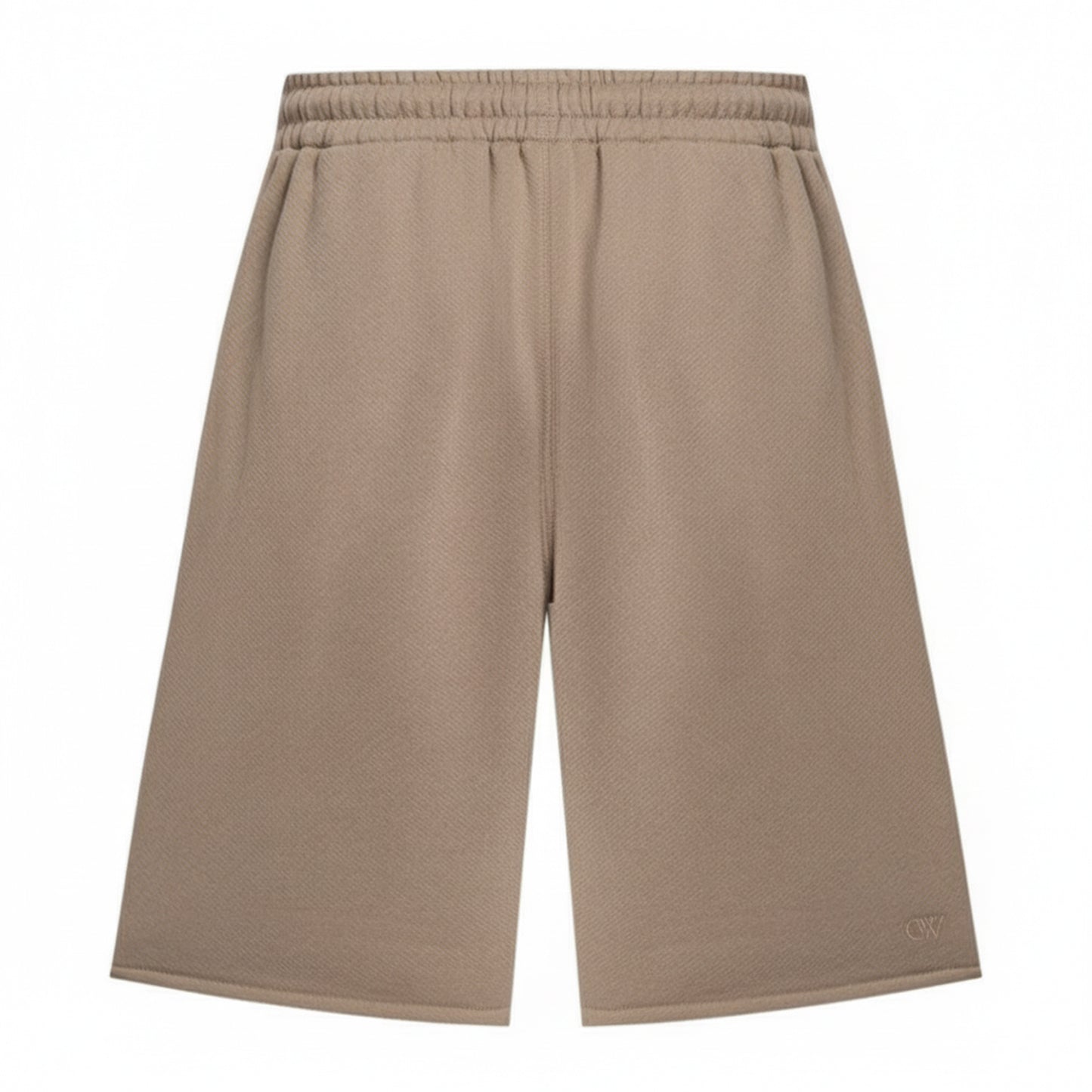 Brown - Back - Off-White Unisex Adult Embroidered Sweat Shorts